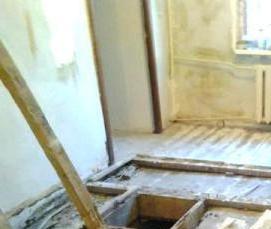Демонтаж деревянного пола в деревянном доме - тип 2