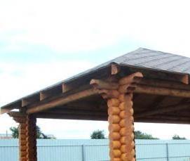 Деревянная беседка для дачи с мангалом - модель 4