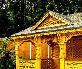 Деревянная беседка из поликарбоната - вариант 1