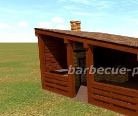 Деревянная беседка под мангал - модель 3