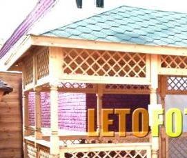 Деревянная беседка прямоугольной формы - модель 4