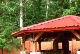 Деревянная беседка с кирпичным мангалом - вариант 3