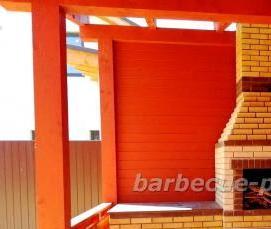 Деревянная беседка с мангалом из кирпича - тип 4