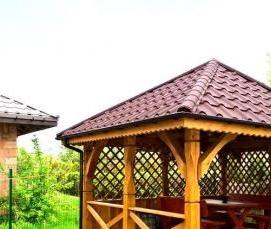 Деревянная беседка с мангалом - модель 3