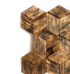 Деревянная мозаика для стен - тип 1