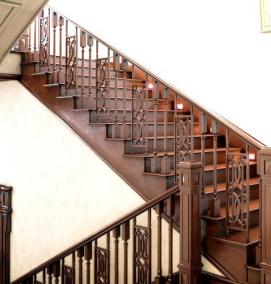 Деревянная наружная лестница - модель 4