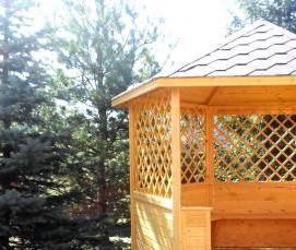 Деревянная шестигранная беседка - модель 3