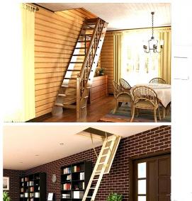 Деревянная складная лестница - тип 3