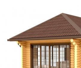 Деревянная застекленная беседка - модель 1