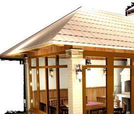 Деревянные беседки барбекю для дачи - модель 2