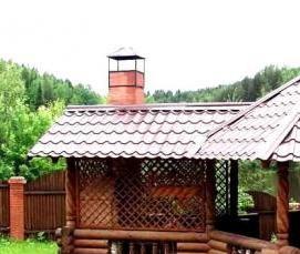 Деревянные беседки с печкой и мангалом - вариант 2