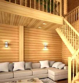 Деревянные лестницы в частном доме - вариант 4