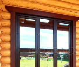 Деревянные окна трехстворчатые - тип 4