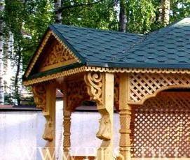 Деревянные резные беседки - вариант 4