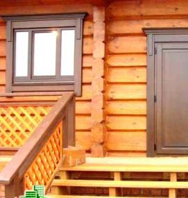 Деревянные входные двери для частного дома - вариант 4