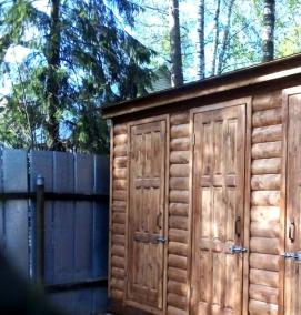 Деревянный хозблок для дачи - вариант 1