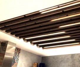 Деревянный реечный потолок - тип 2