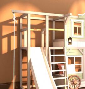 Детская двухъярусная кровать с горкой - вариант 3