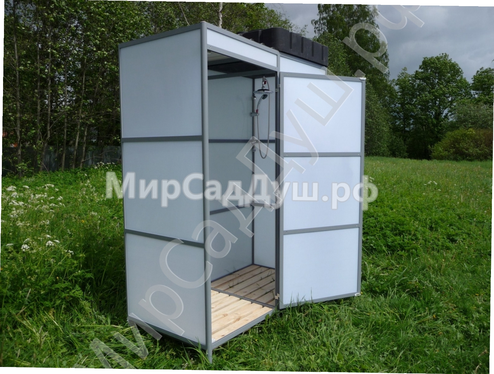 Душ садовый для дачи с подогревом - тип 4