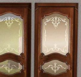 Дверь балконная деревянная со стеклом - тип 4