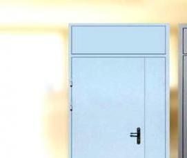 Дверь с фрамугой входная металлическая - модель 1