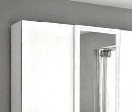 Двери купе белый глянец с зеркалом - вариант 3