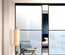 Двери купе матовое стекло с рисунком - модель 3