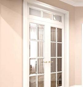 Двери межкомнатные с полоской стекла - тип 4