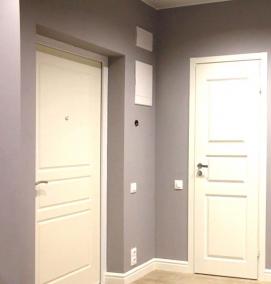 Двери межкомнатные серо белые - модель 1