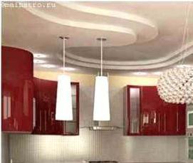 Двухуровневые криволинейные натяжные потолки - тип 2