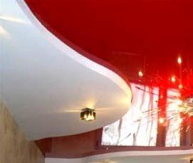 Двухуровневые круглые натяжные потолки - тип 4