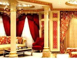 Двухуровневые натяжные потолки в классическом стиле - вариант 1