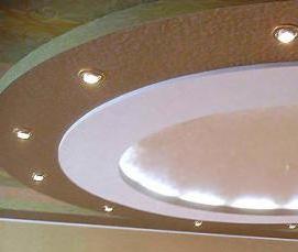 Двухуровневый натяжной потолок круглый - тип 1