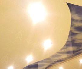 Двухуровневый натяжной потолок небо - вариант 4