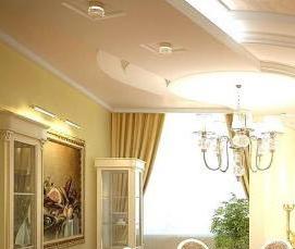 Двухуровневый натяжной потолок прямоугольной формы - модель 4