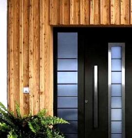 Двустворчатые входные двери со стеклом - тип 3