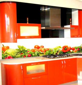 фартук для кухни из стекла без рисунка - модель 1