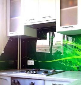 фартук для кухни из стекла без рисунка - модель 3