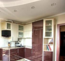 фартук для кухни коричневого цвета - вариант 1