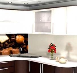 фартук для кухни коричневого цвета - вариант 2