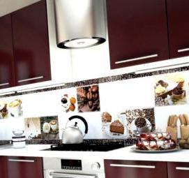 фартуки для кухни из поликарбоната с фотопечатью - модель 3