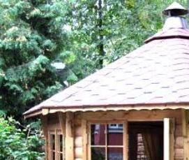 финская беседка с мангалом - модель 2