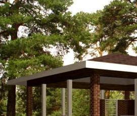 финские беседки с барбекю - модель 3