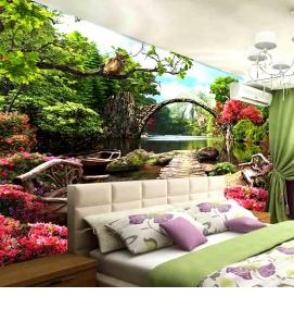 фотообои для спальни увеличивающие пространство - вариант 4