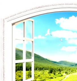 фотообои: окно с пейзажем - тип 1