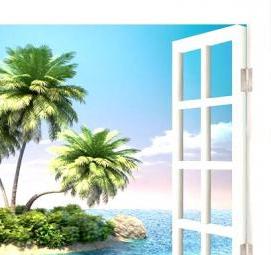 фотообои: окно с видом на море - вариант 1