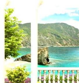 фотообои: терраса с видом на море - тип 4