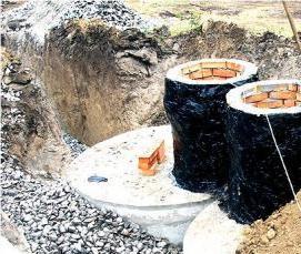 Гидроизоляция колодцев в мокрых грунтах - вариант 2