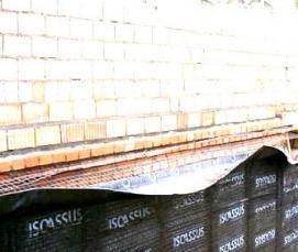 Гидроизоляция между фундаментом и цоколем - вариант 2