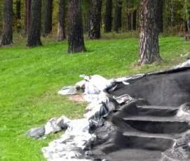 Гидроизоляция пруда жидкой резиной - модель 3